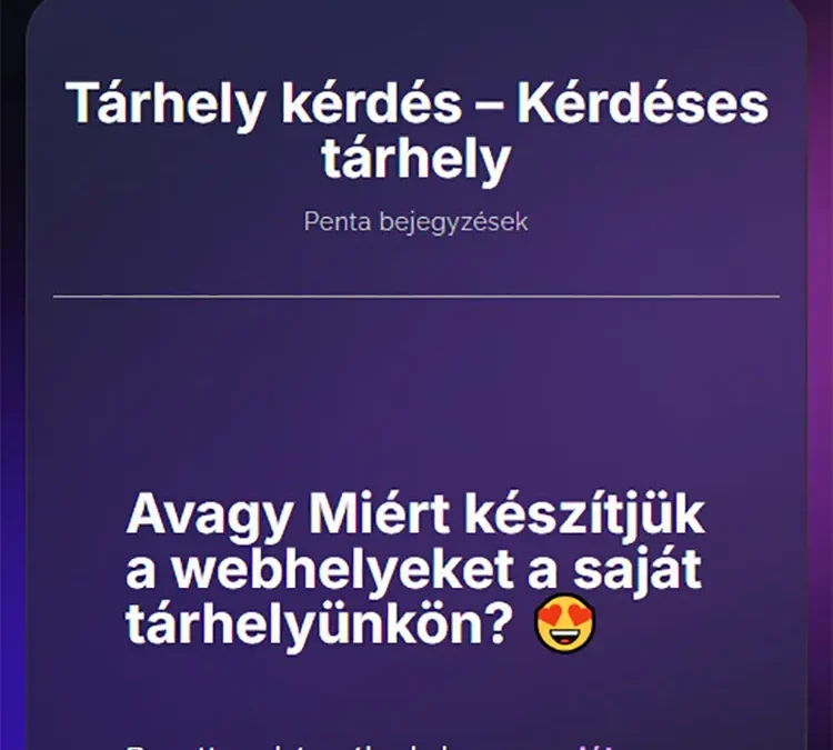 Tárhely kérdés – Kérdéses tárhely